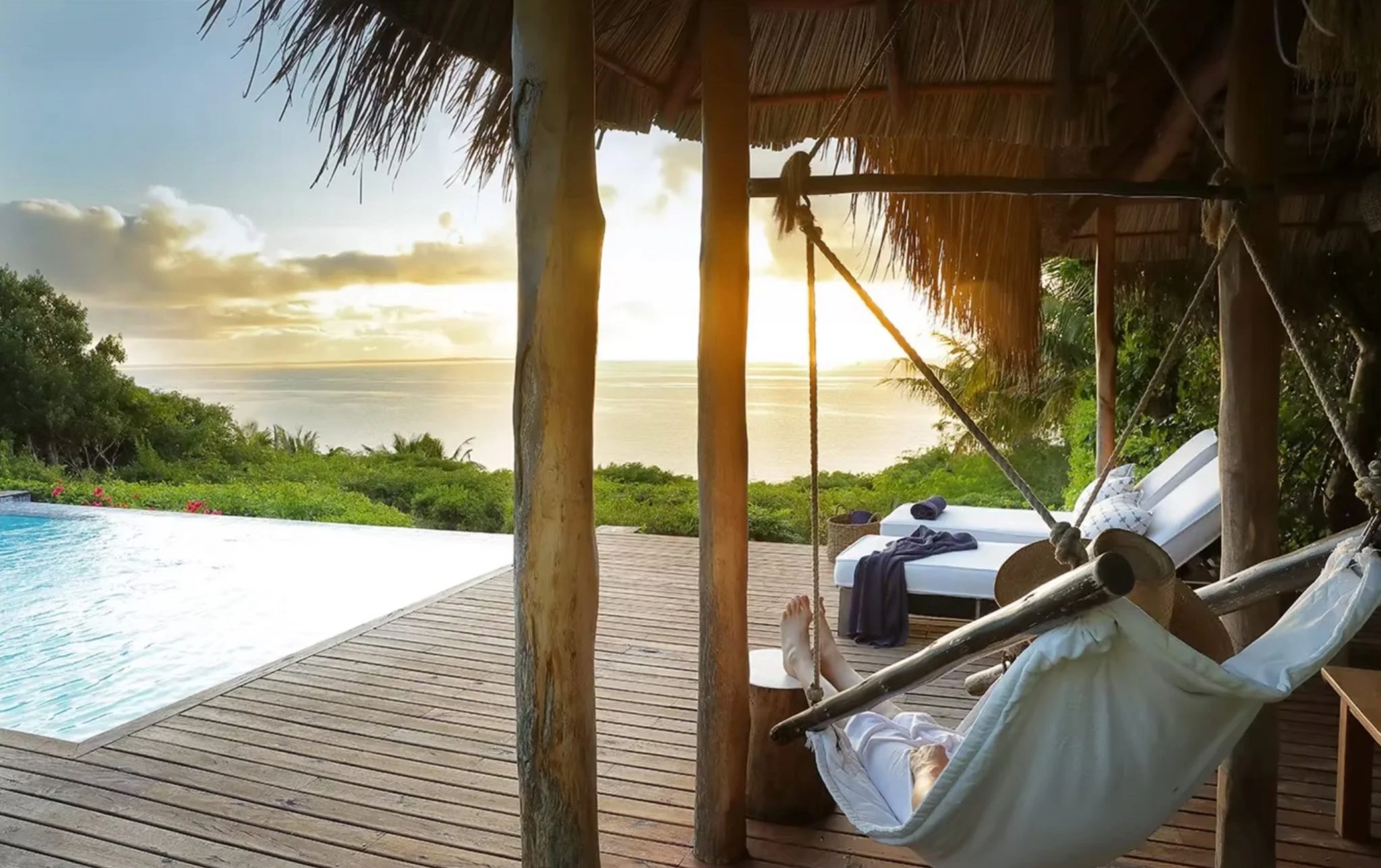 VILLA COCO • A 5-star luxury Villa with 4 ensuite double bedrooms • Wi-fi • Inhouse Private Chef, full board catering • Beachfront • Private swimming pool Our private vehicle is always ready and available for a trip into town.